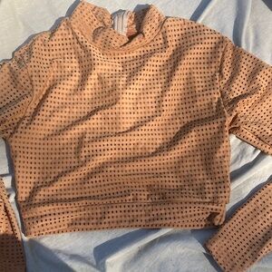 Acacia swimwear rash guard crop surf sim top Almond XL